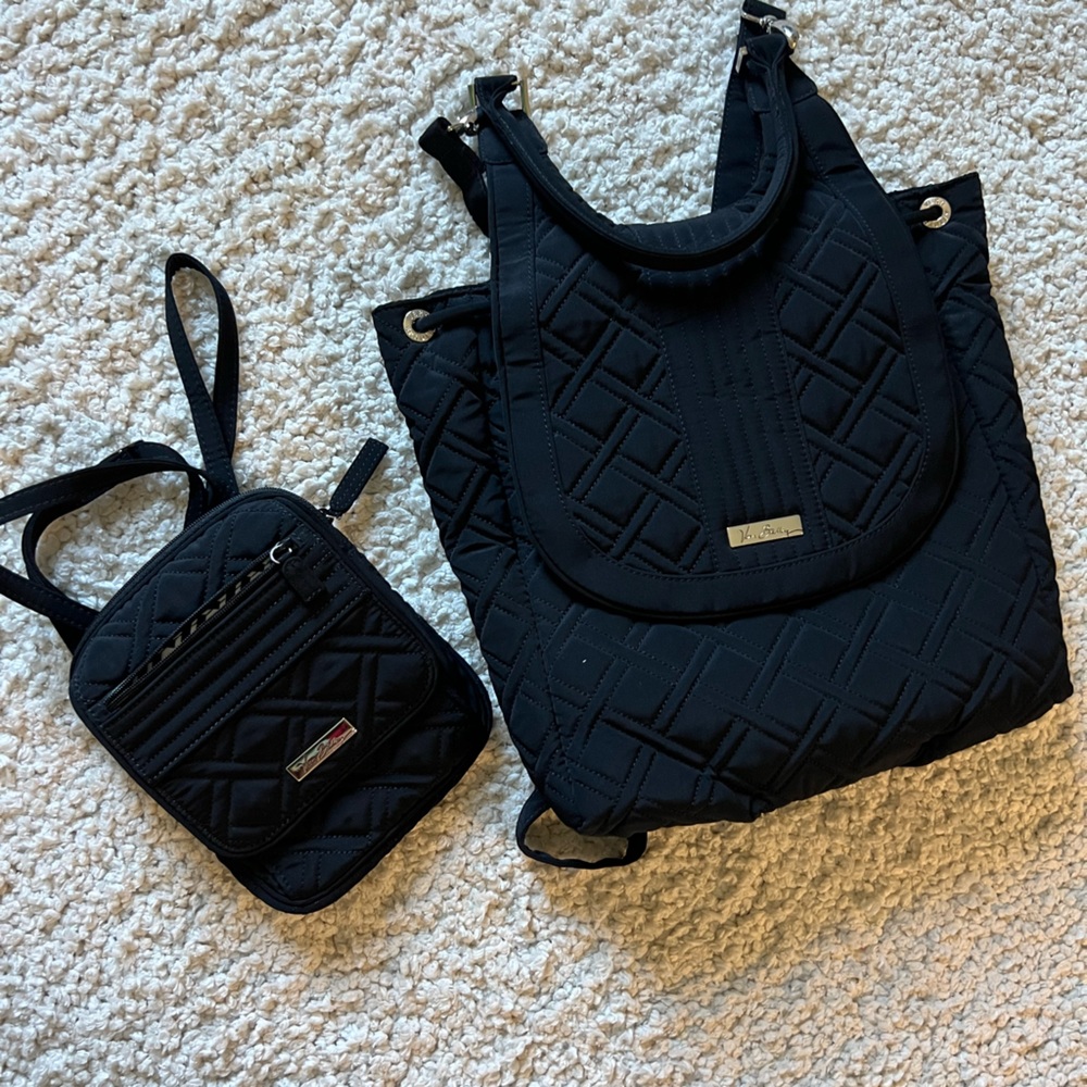 Vera Bradley backpack purse and matching crossbody